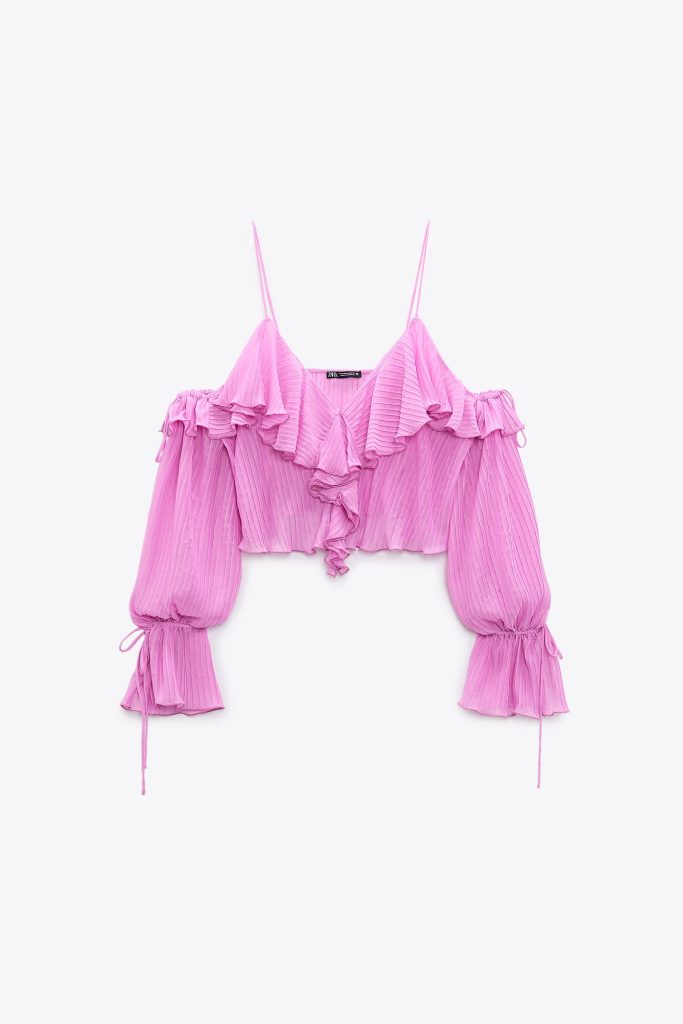 Zara - Top Plisado Volantes