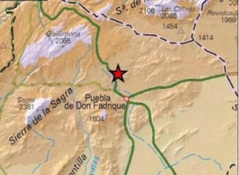 Seísmo de magnitud 3,7 con epicentro en Puebla de Don Fadrique (Granada), segundo en 24 horas en la provincia