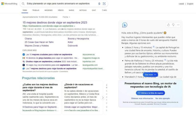 Microsoft avanza que el nuevo Bing impulsado por ChatGPT registra un 71% de valoraciones positivas