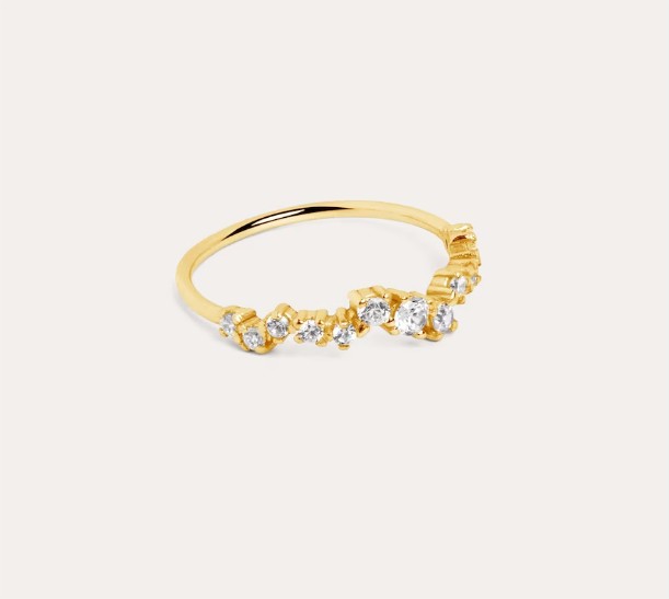 Anillo Estellar plata de ley bañado en oro el corte ingles