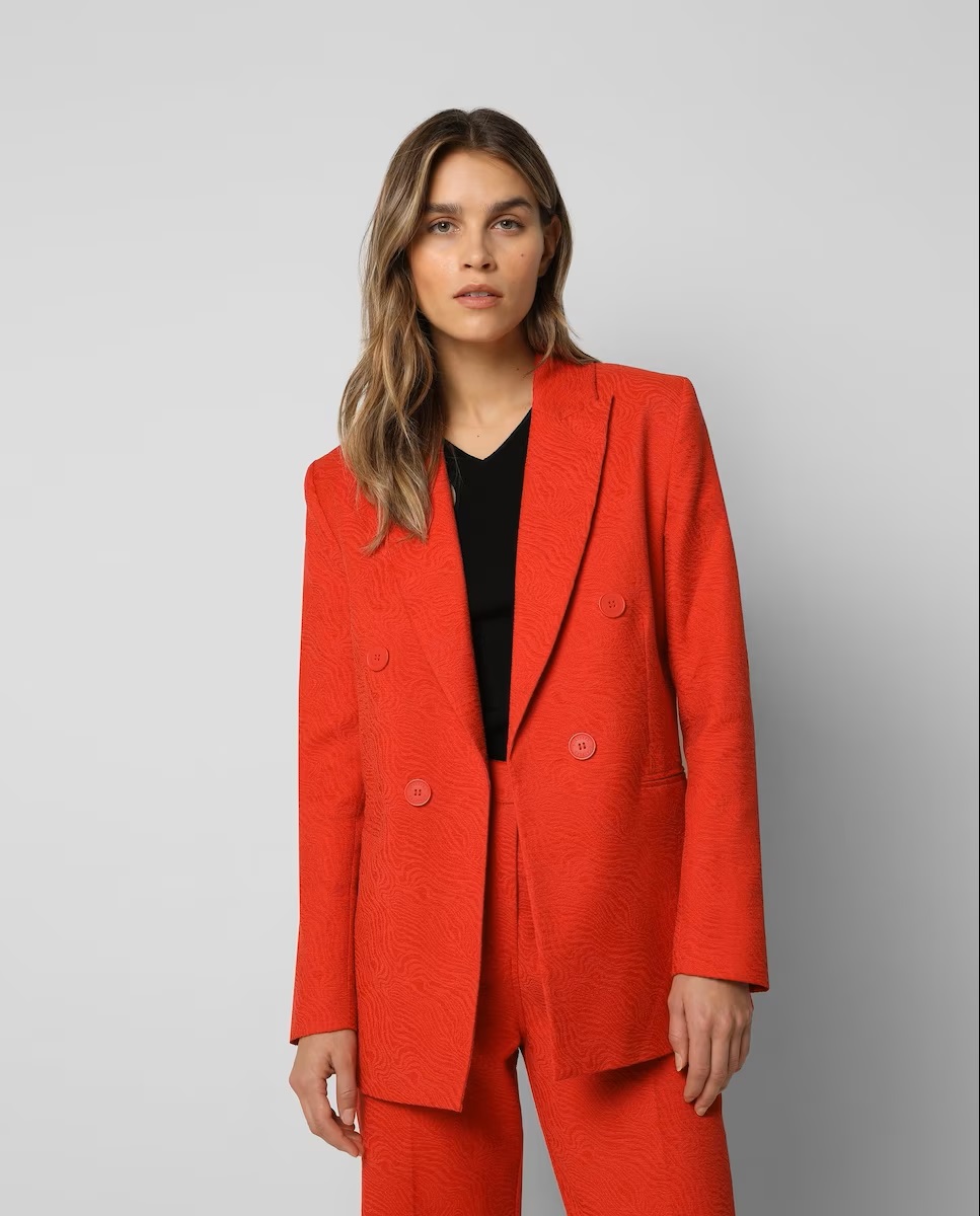 El Corte Inglés - Blazer de mujer de manga larga con tejido tipo cebra