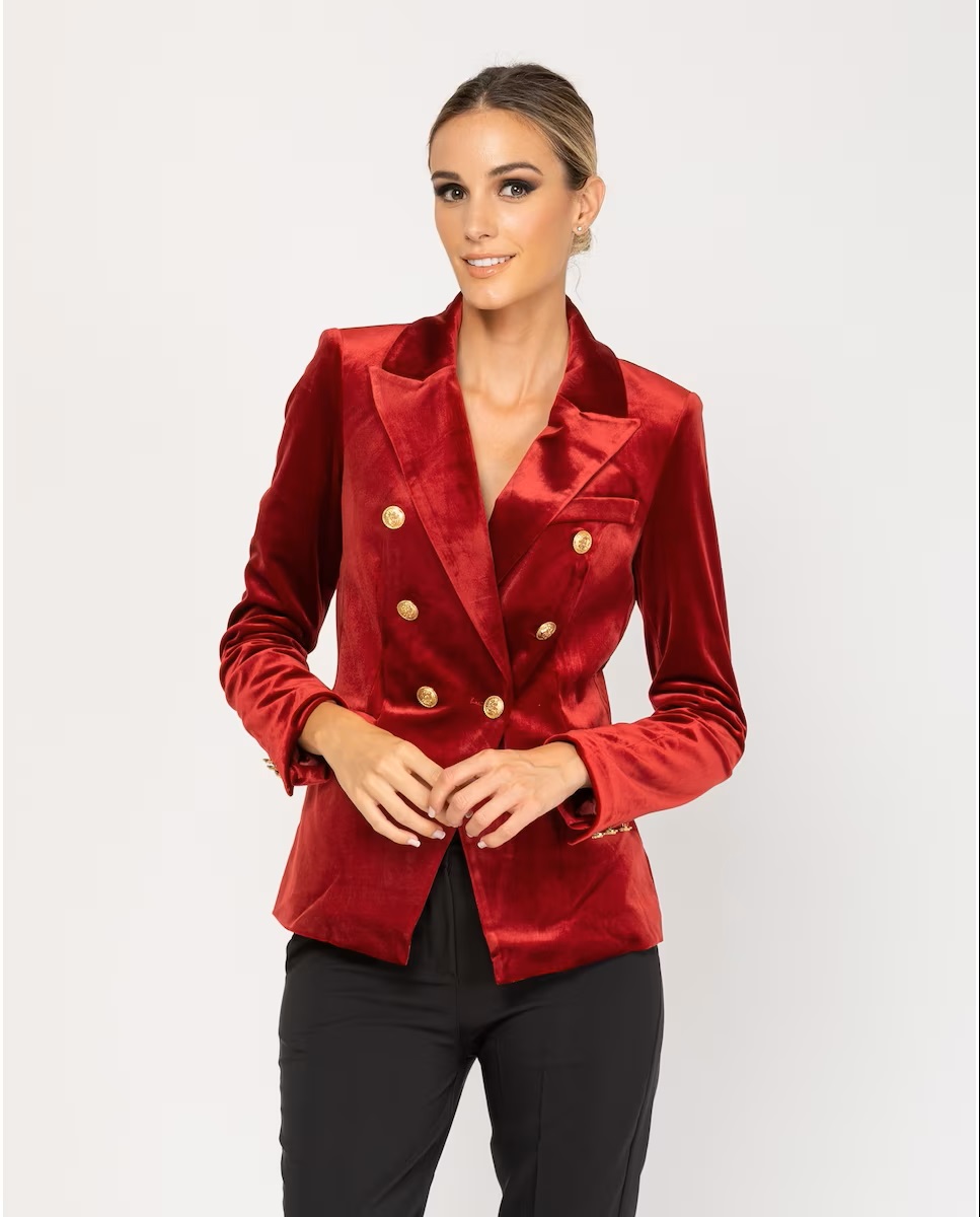 El Corte Inglés - Blazer de mujer de terciopelo con botones dorados