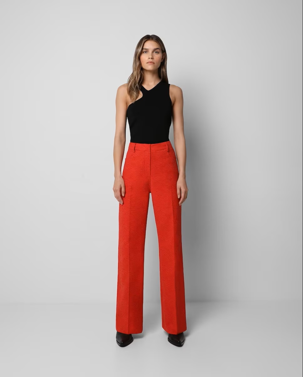 El Corte Inglés - Pantalón recto de mujer de tiro alto en tejido tipo cebra