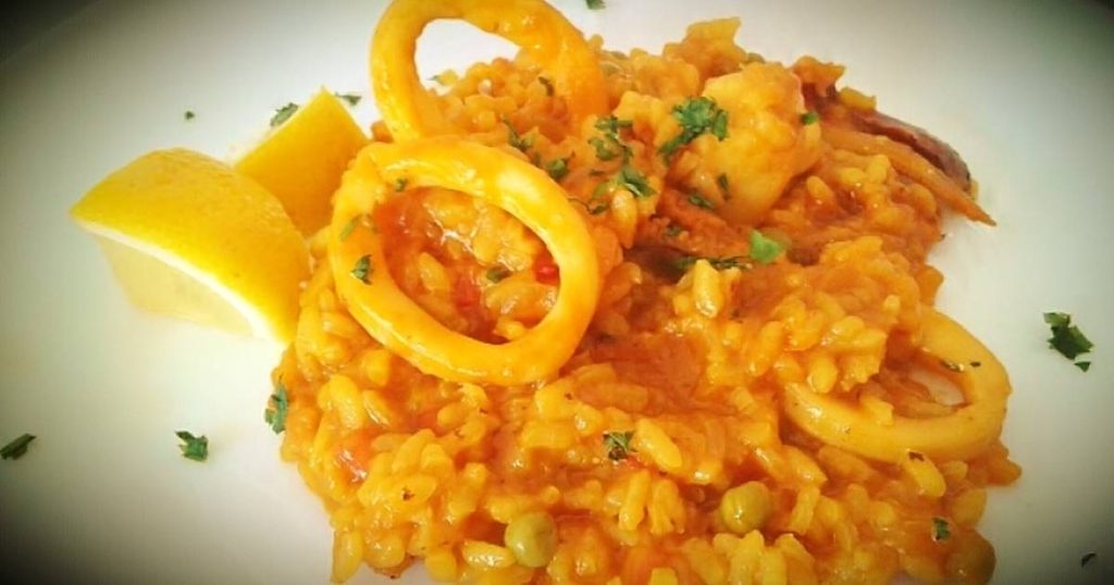 Preparación del arroz con calamar de Berasategui