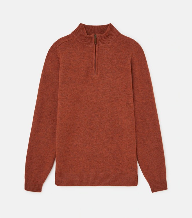 Jersey basico media cremallera de lambswool de hombre