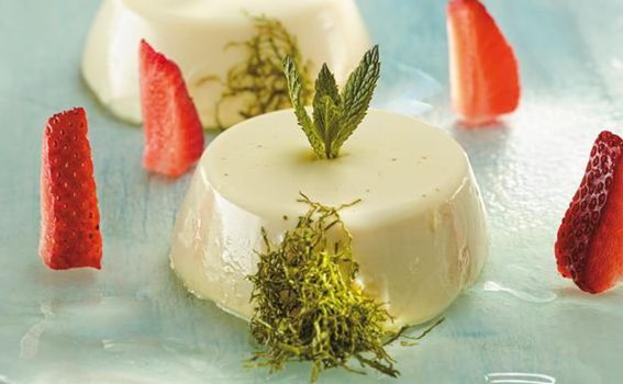 La preparación de la pannacotta de chocolate blanco del chef Martin Berasategui
