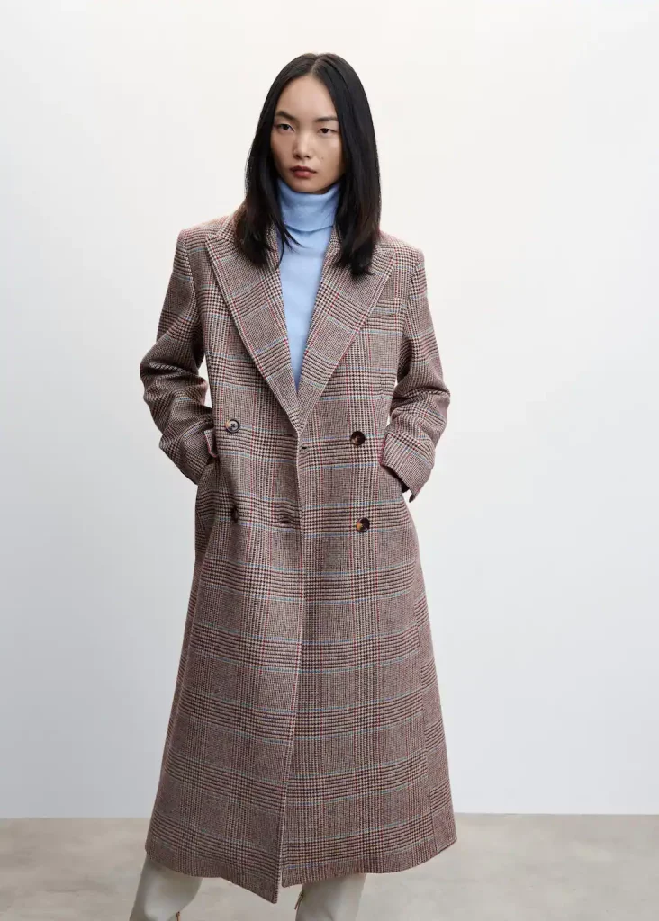 Mango - Abrigo cuadros