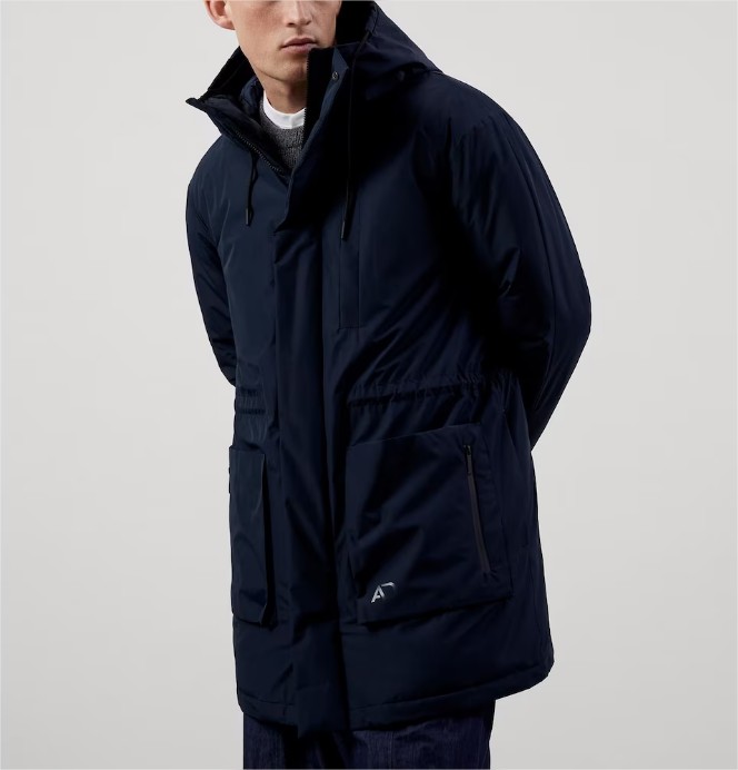 Parka de hombre en color azul con doble capucha el corte ingles