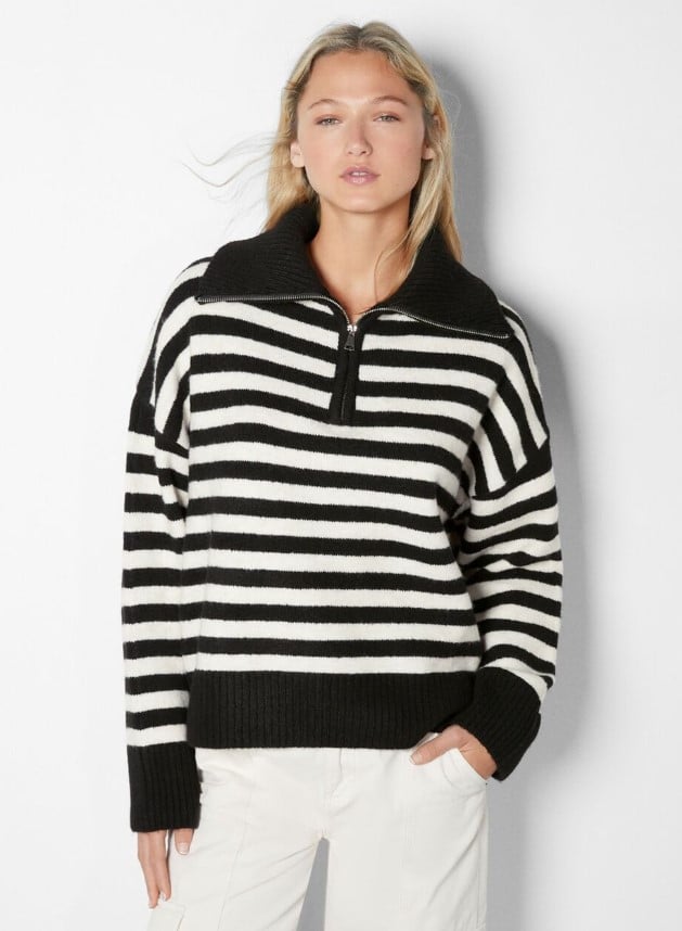 Jersey cuello alto con cremallera