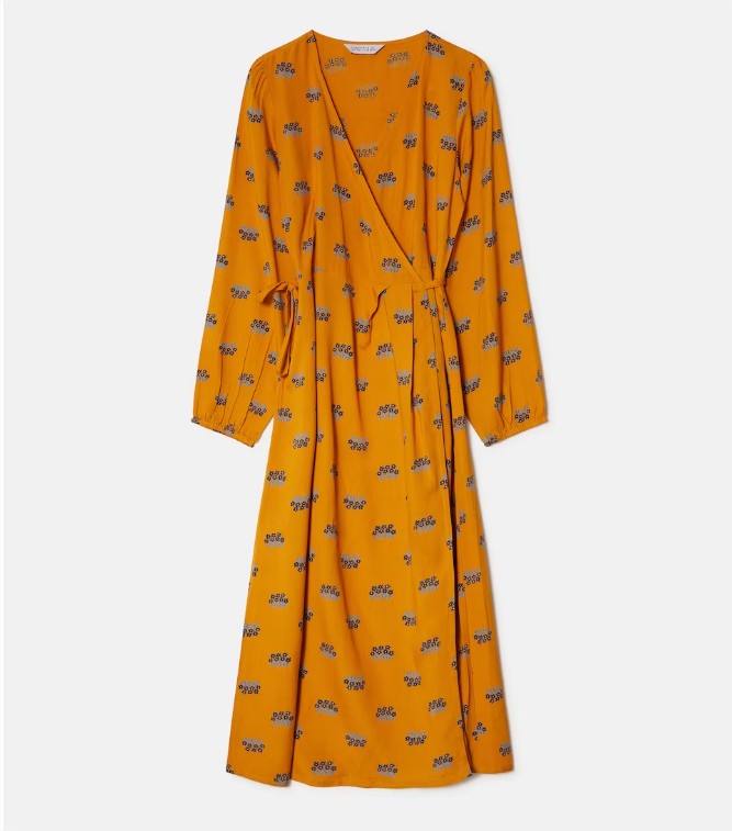 Vestido midi cruzado con estampado de flores aster 2