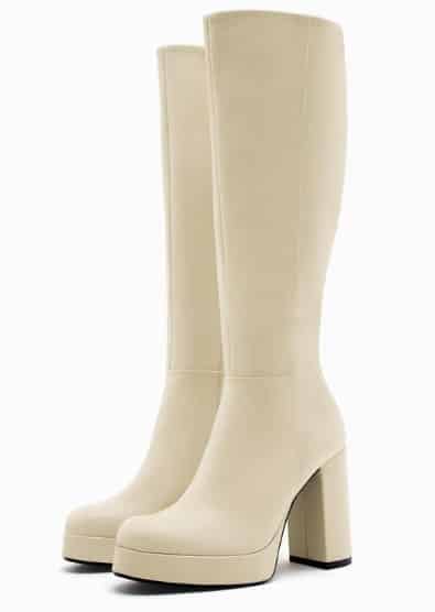 Bota tacón piel plataforma