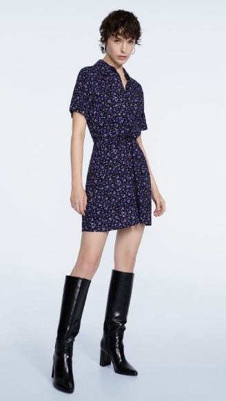 Vestido corto camisero print de Stradivarius