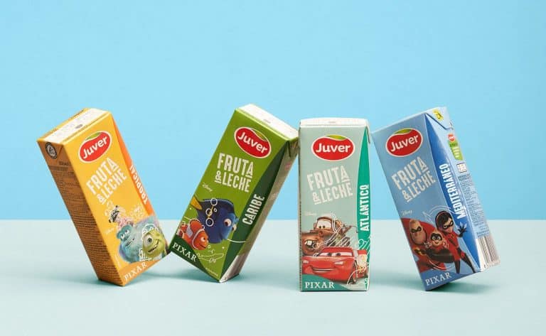 Juver estrena nueva imagen de sus zumos Fruta y Leche en colaboración con Disney