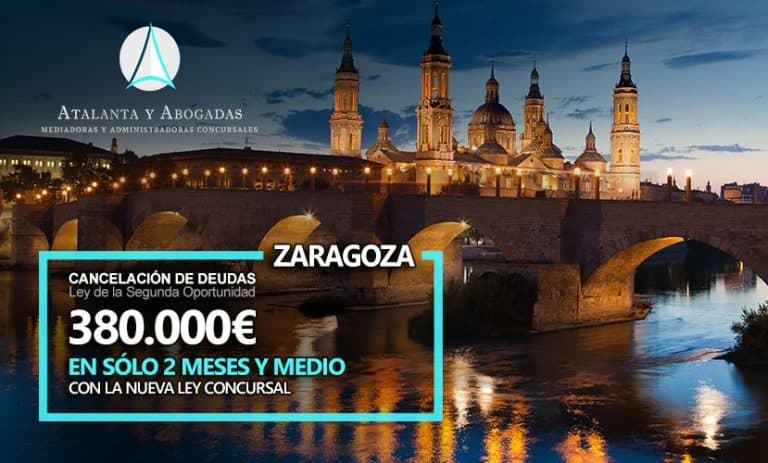 Atalanta y Abogadas cancela 380.000 euros en Zaragoza en 2 meses y medio en el Juzgado Mercantil número 2