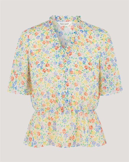 Blusa de mujer de manga corta con estampado floral el corte ingles