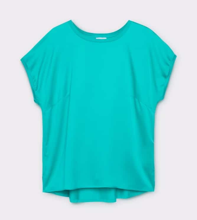 Blusa de mujer de raso con escote redondo el corte ingles