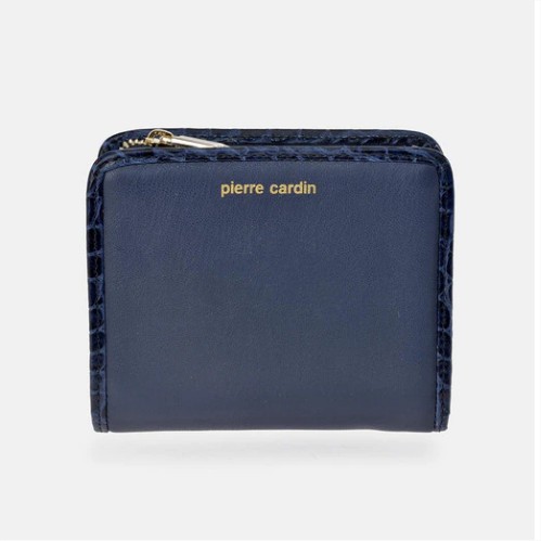 Cartera mediana azul marino con broche metálico el corte ingles