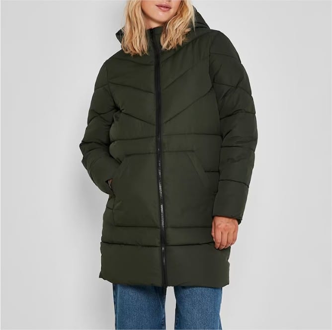 Chaquetón largo de manga larga de mujer el corte ingles