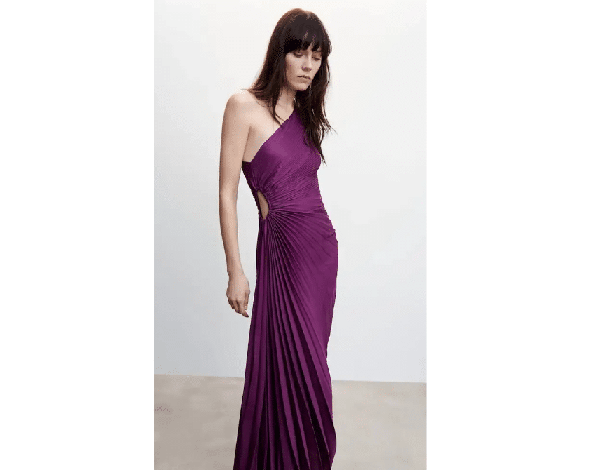 ventajas de un vestido largo morado en primavera