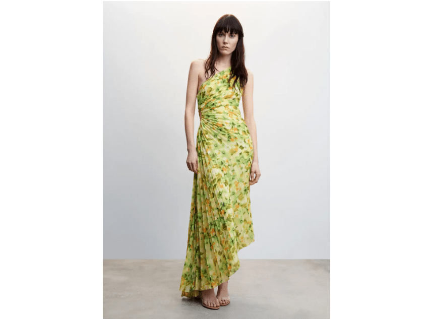 vestido amarillo y verde