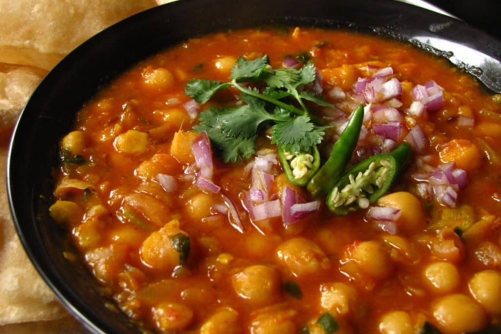 Ingredientes para el chana masala