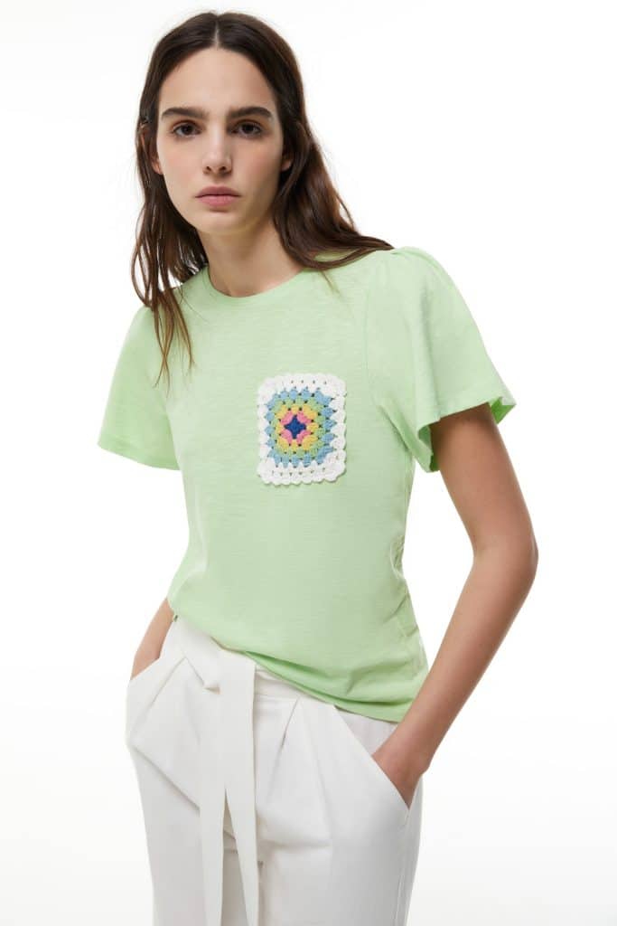 Camiseta bolsillo crochet