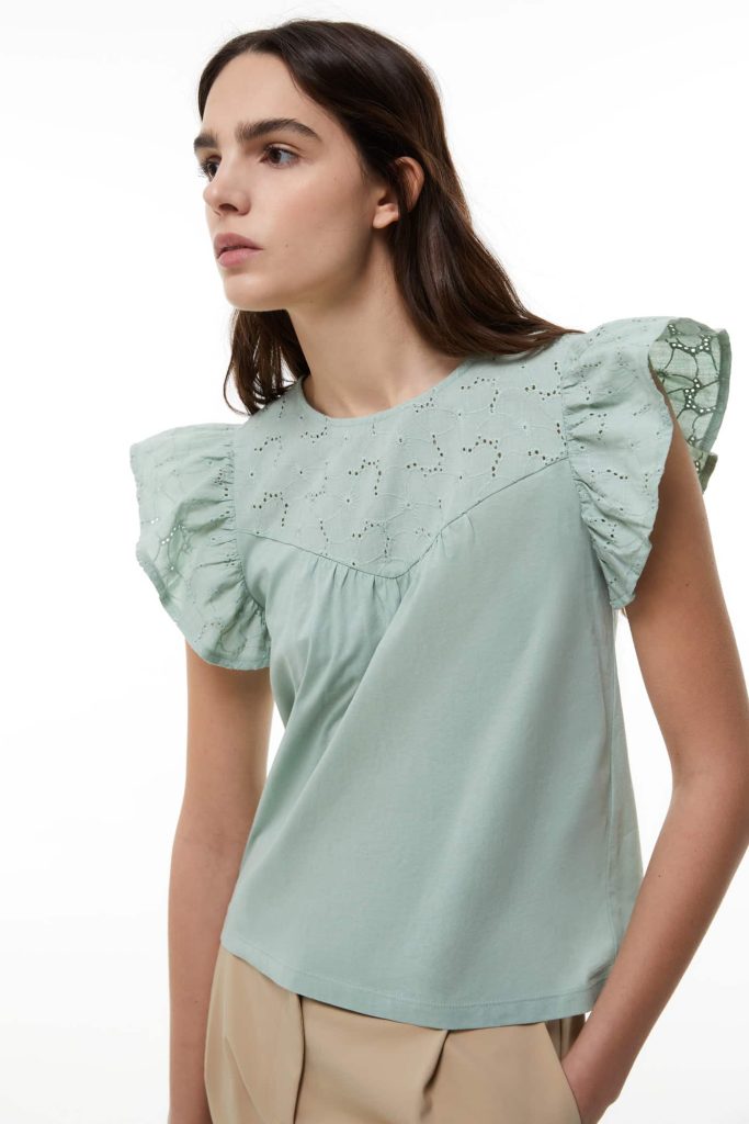 Camiseta pechera bordada, colección Sfera