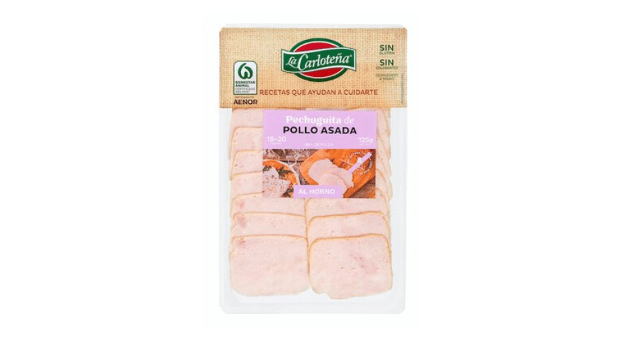 Pechuga de pollo asada en lonchas