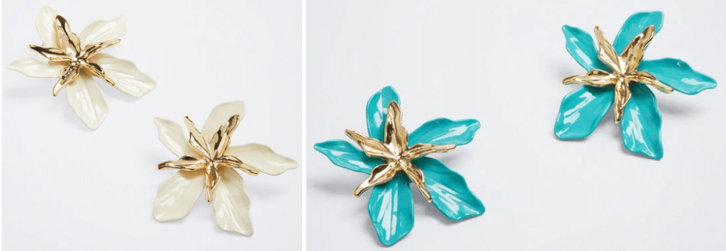 Pendientes de flor esmaltados