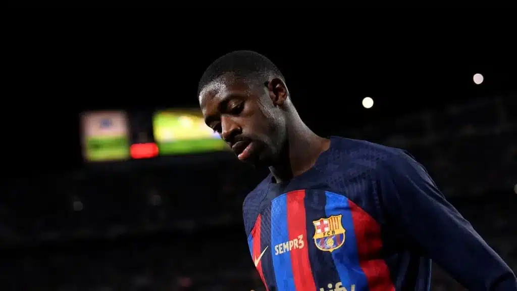 Ousmane Dembélé, petrificado del Barça
