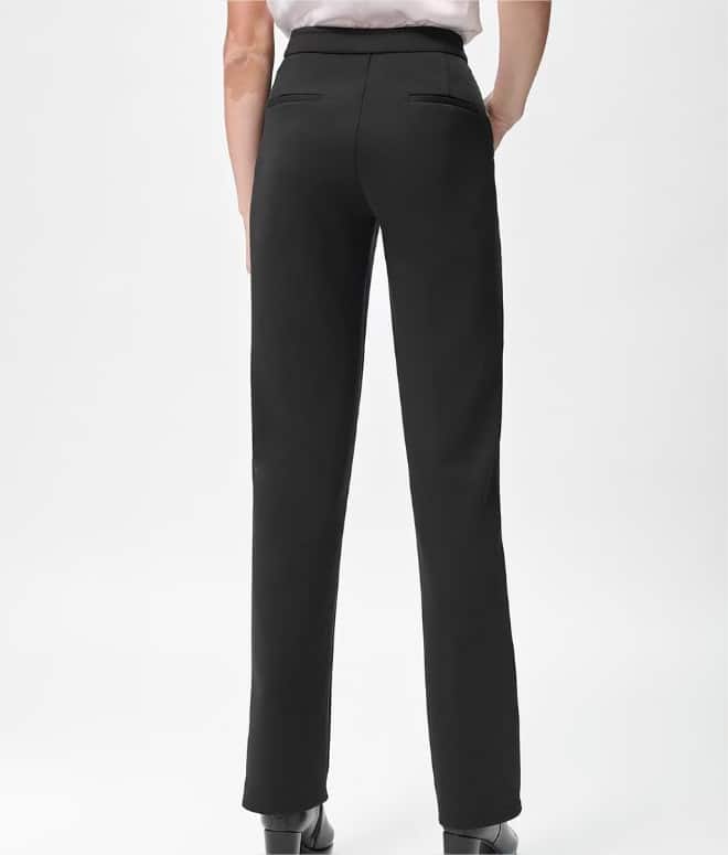 Pantalon de vestir de mujer de color negro acampanado 1
