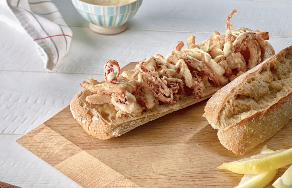 Los ingredientes del bocadillo de calamares