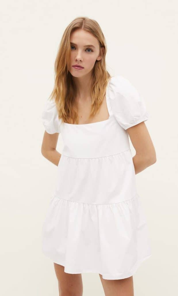 Vestido corto popelín