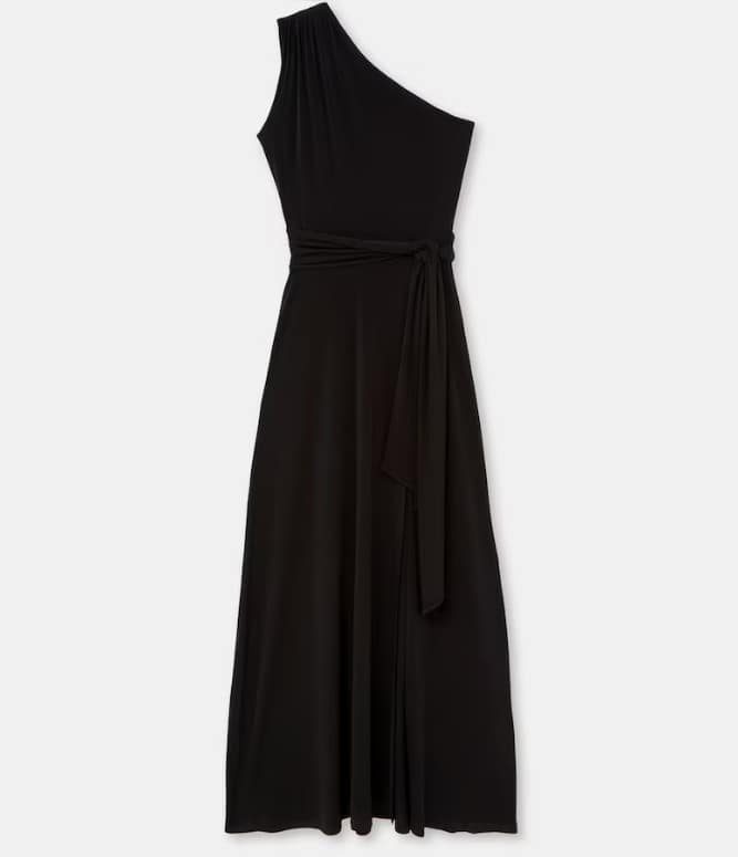 Vestido largo escote asimétrico