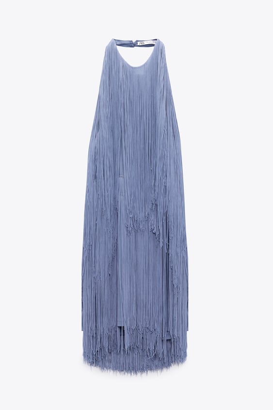 Así es el vestido más rompedor de Zara con el que triunfarás en todas las fiestas de primavera 39 Vestido corto flecos, exclusivo de Zara