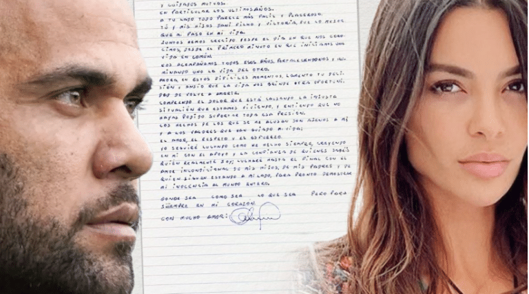 Alves responde por carta a Joana Sanz y afirma que seguirá luchando por su familia y los que creen en él y su inocencia