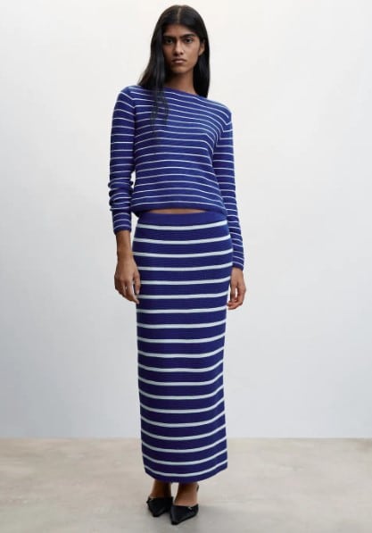 Jersey a rayas y cuello redondo