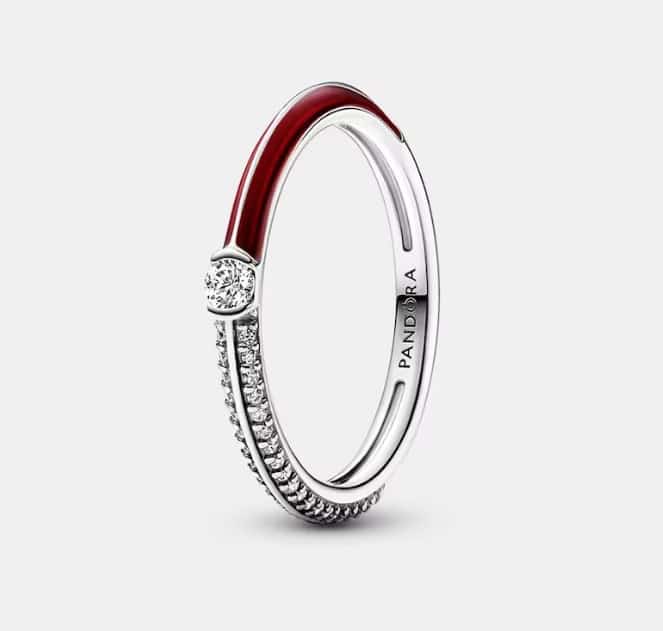 Anillo Pandora ME Dual Rojo & Pavé de plata y circonitas el corte ingles
