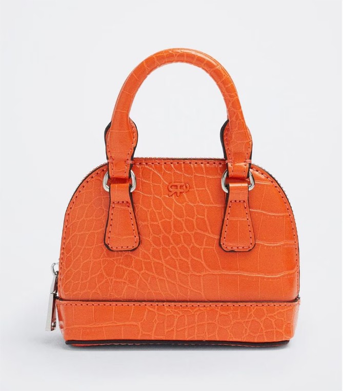 Bolso de mano pequeño con asa de cadena en naranja el corte ingles