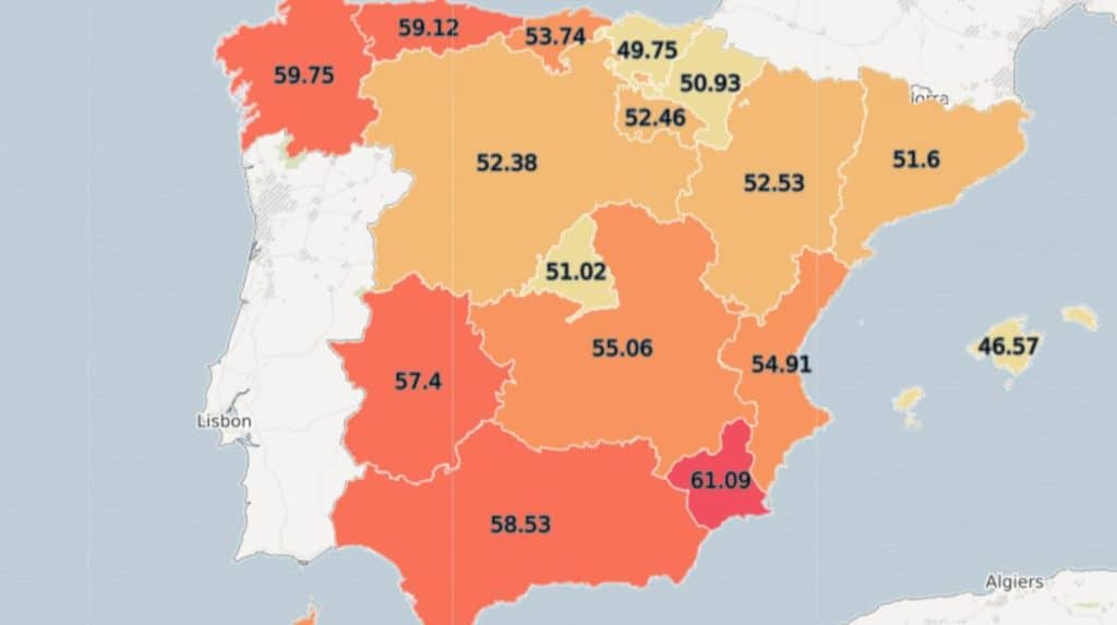 ¿Cuáles son las Comunidades españolas que tienen mayores índices de obesidad y sobrepeso entre su población?