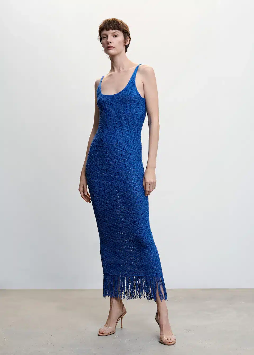 Mango - Vestido punto detalle flecos