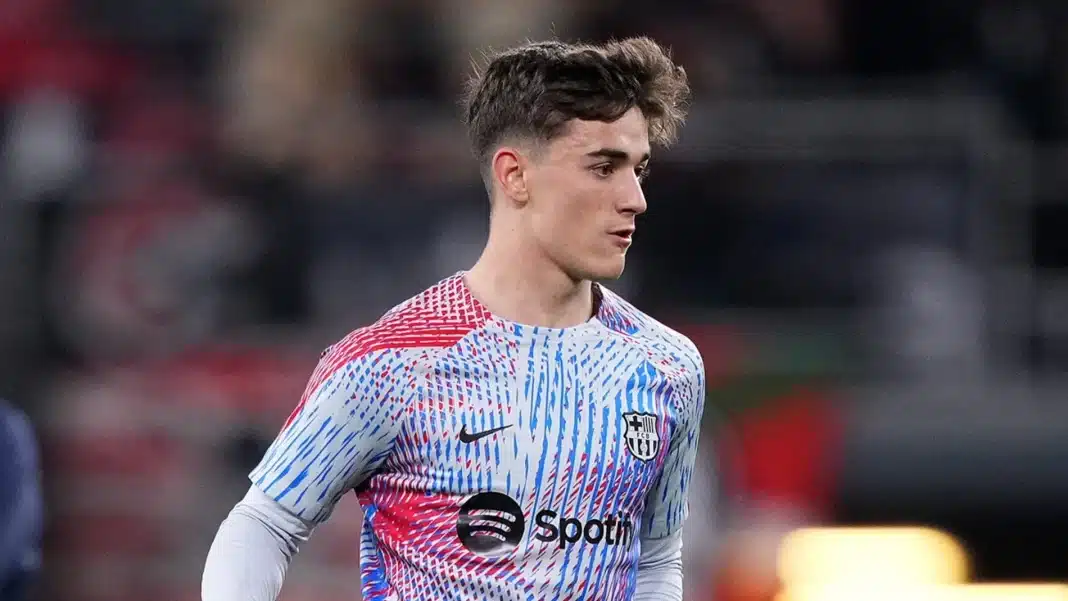 Gavi jugando con el FC Barcelona Fuente: FC Barcelona