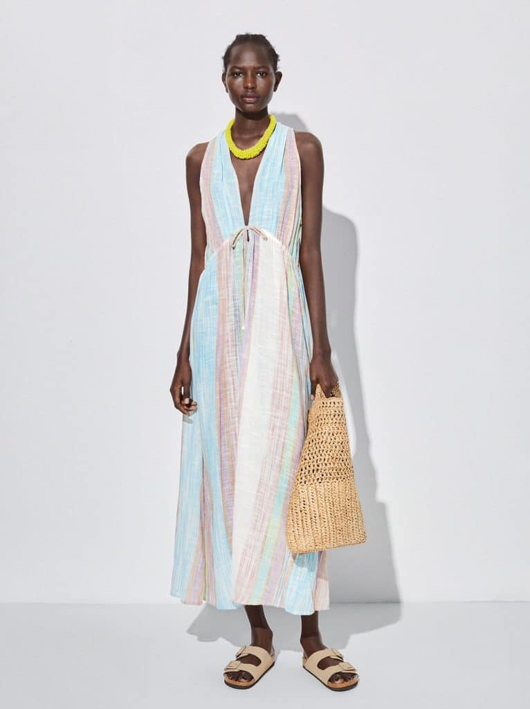 Vestido algodón con rayas de Parfois 