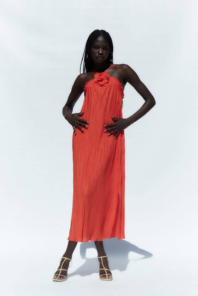 Sfera - Vestido Flor Plisado