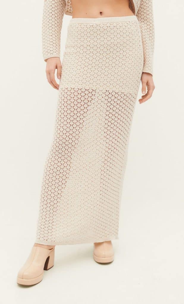 Stradivarius - Falda Punto Larga Calada