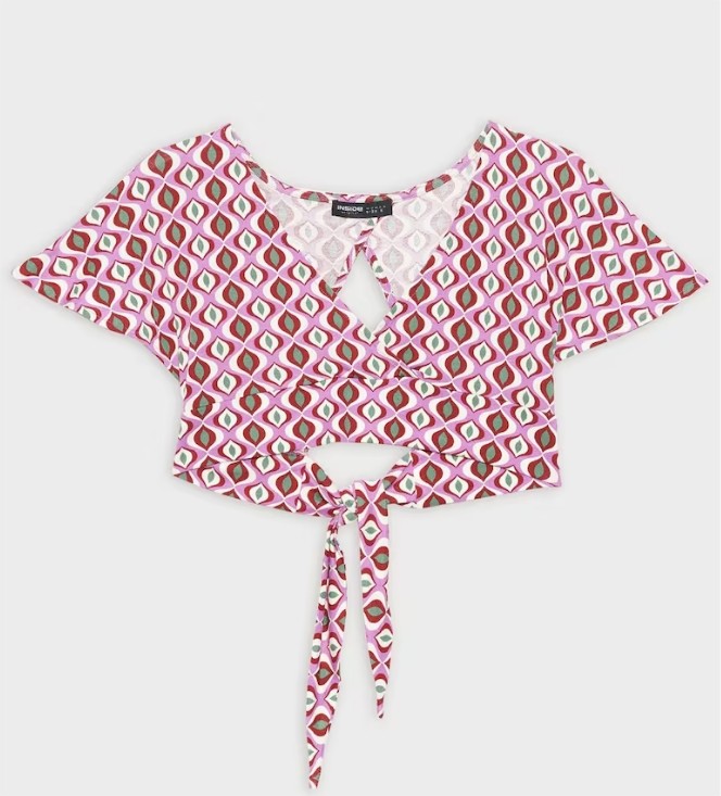 Top de mujer estampado de manga corta