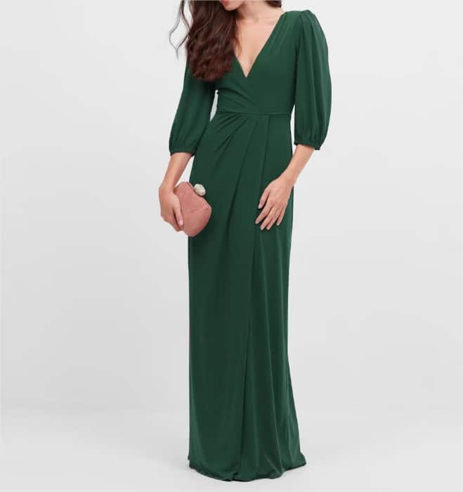 Vestido de mujer largo con escote en cruz en la espalda