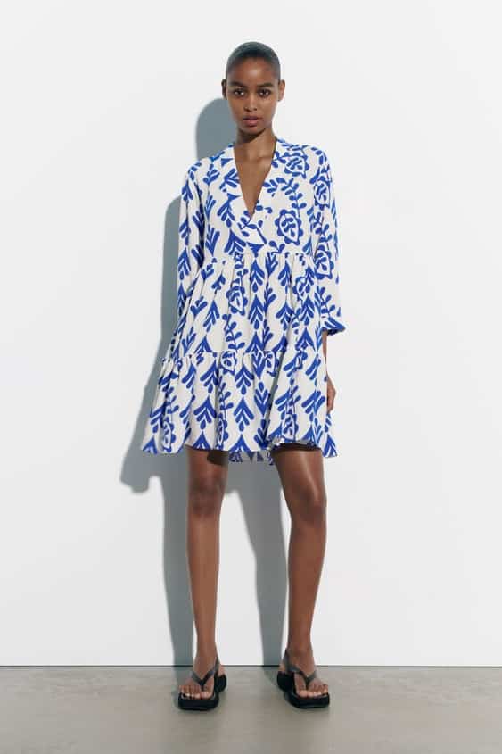 Zara - Vestido Corto Estampado