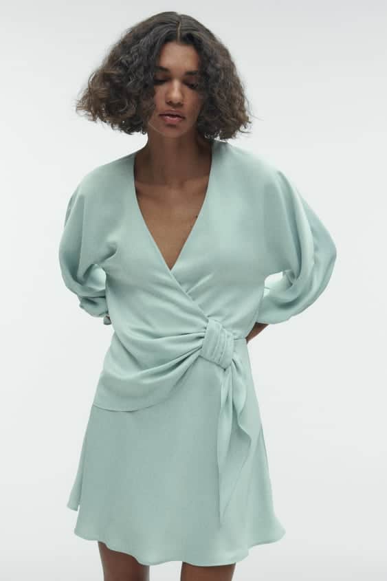 Zara - Vestido Corto Nudo