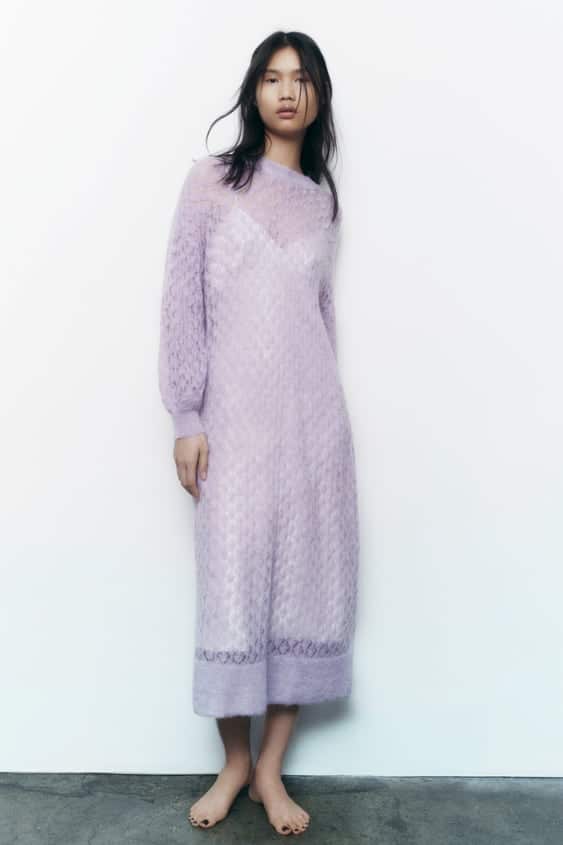 Zara - Vestido Punto Pointelle Limited Edition